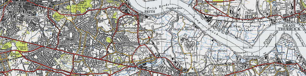 Old map of Slade Green in 1946