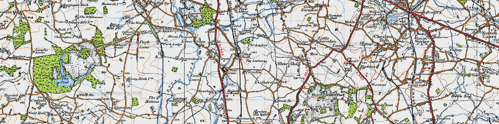 Old map of Slade Heath in 1946
