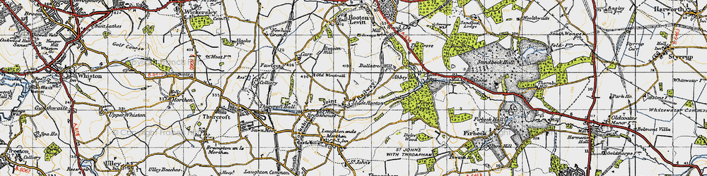 Old map of Slade Hooton in 1947