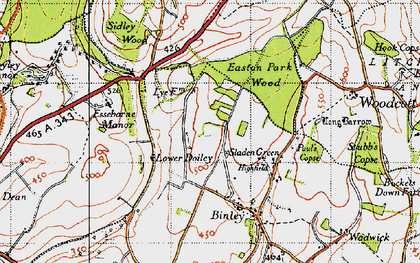 Old map of Sladen Green in 1945