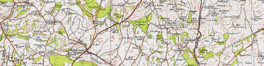 Old map of Sladen Green in 1945