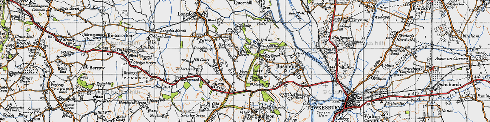 Old map of Slades Green in 1947