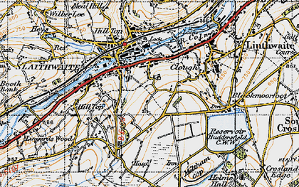 Old map of Slaithwaite in 1947