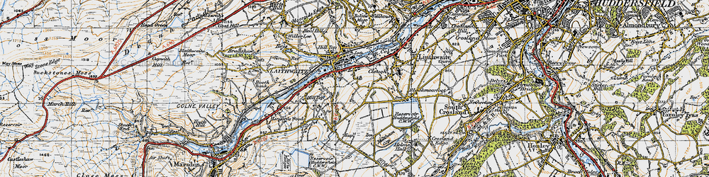 Old map of Slaithwaite in 1947