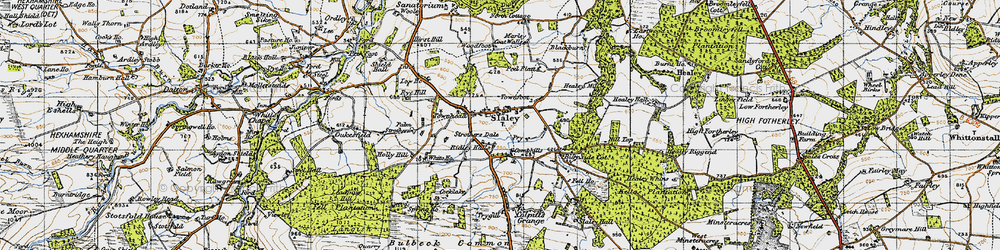 Old map of Blackburn in 1947