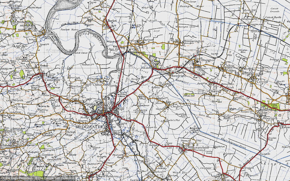 Old Map of Slape Cross, 1946 in 1946