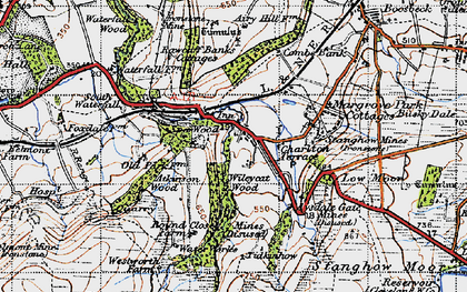 Old map of Slapewath in 1947