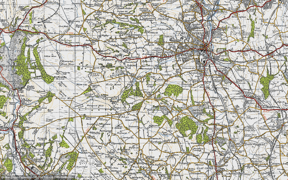 Old Map of Historic Map covering Stonehay Fm in 1947