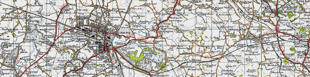 Old map of Slaughter Hill in 1947