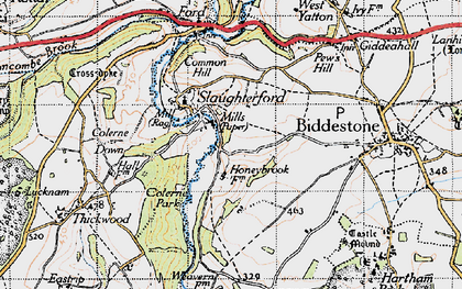 Old map of Slaughterford in 1946