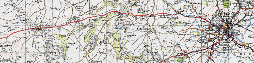Old map of Slaughterford in 1946