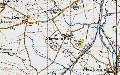 Old map of Slawston in 1946