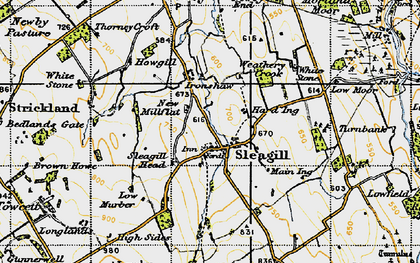 Old map of Sleagill in 1947