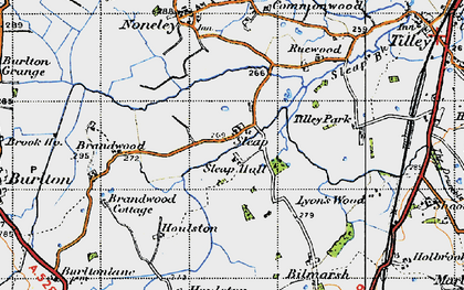 Old map of Sleap in 1947