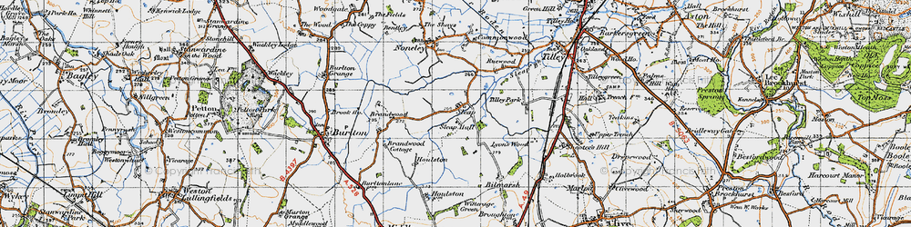 Old map of Sleap in 1947