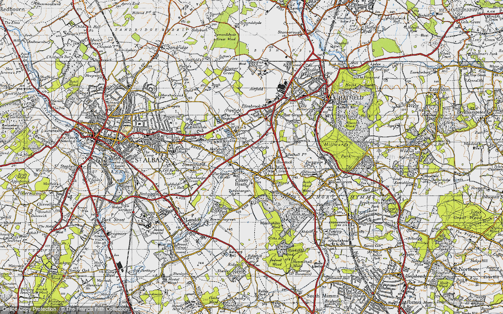 Old Map of Sleapshyde, 1946 in 1946