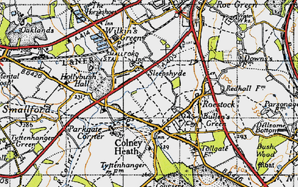 Old map of Sleapshyde in 1946