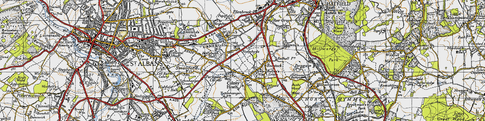 Old map of Sleapshyde in 1946