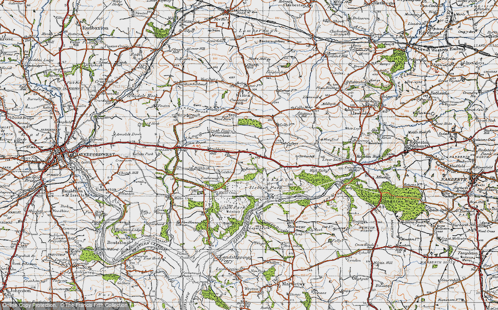 Old Map of Historic Map covering Wiston Wood in 1946