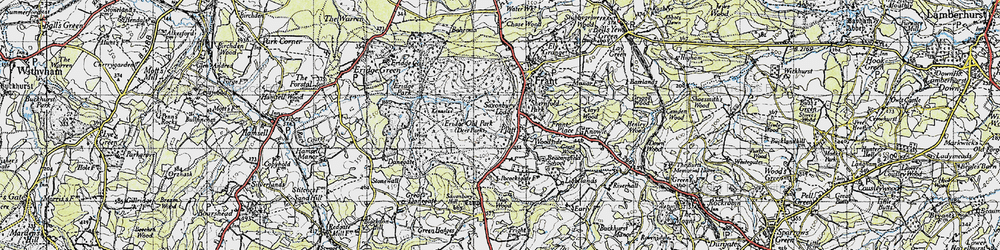 Old map of Sleeches Cross in 1946