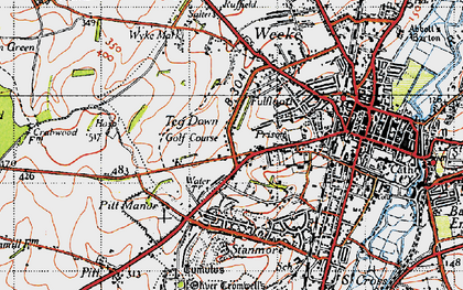 Old map of Sleepers Hill in 1945