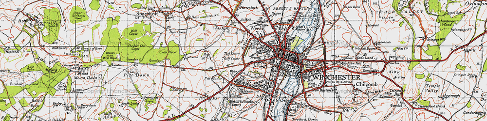 Old map of Sleepers Hill in 1945
