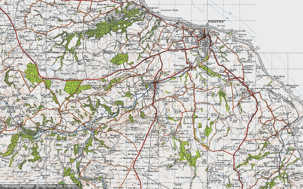 Old Map of Historic Map covering Iburndale in 1947