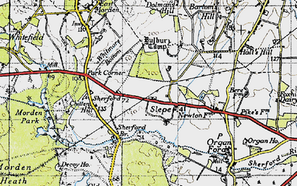 Old map of Slepe in 1940