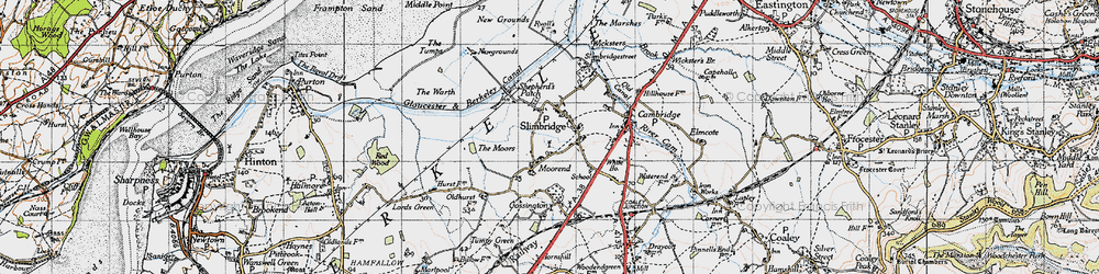 Old map of Slimbridge in 1946