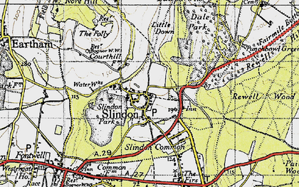 Old map of Slindon in 1940
