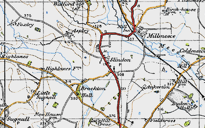 Old map of Slindon in 1946