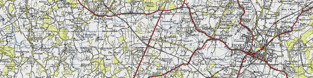 Old map of Slinfold in 1940