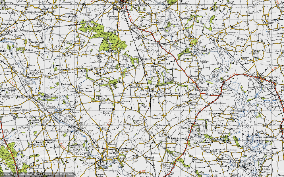Old Map of Sloley, 1945 in 1945