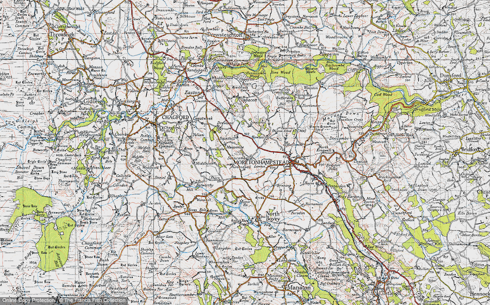 Old Map of Sloncombe, 1946 in 1946