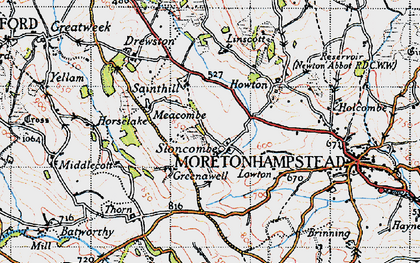 Old map of Sloncombe in 1946