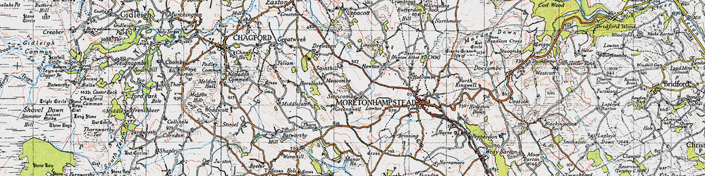 Old map of Sloncombe in 1946