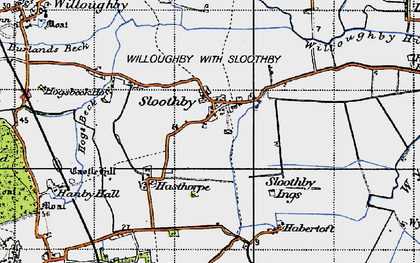 Old map of Sloothby in 1946