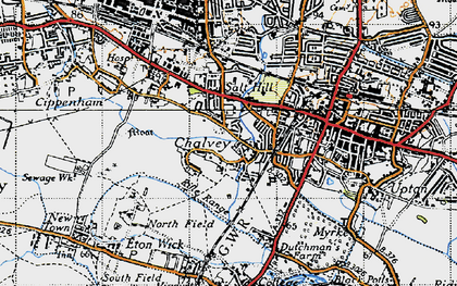 Old map of Slough in 1945