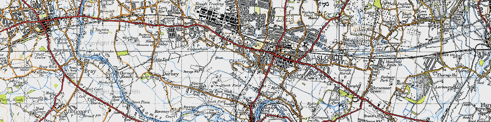 Old map of Slough in 1945