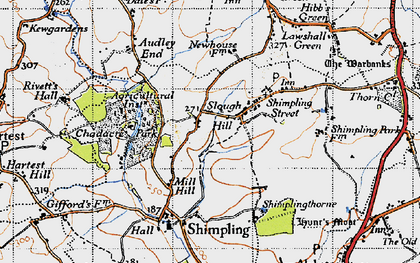 Old map of Slough Hill in 1946