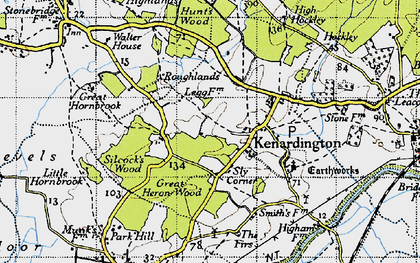 Old map of Bench Hill in 1940