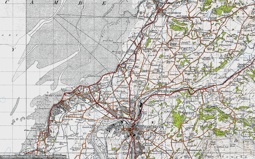 Old Map of Historic Map covering Ancliffe Hall in 1947