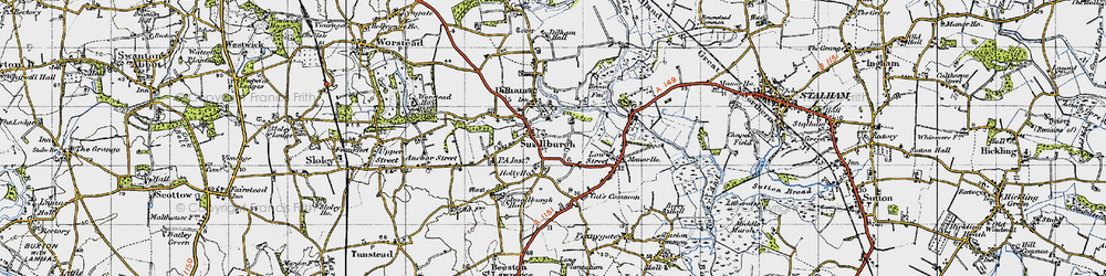 Old map of Smallburgh in 1945