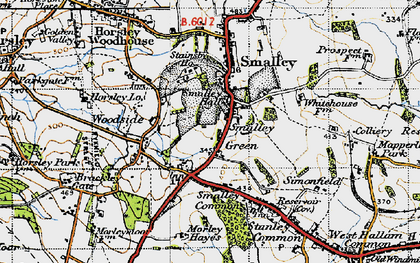 Old map of Smalley Green in 1946