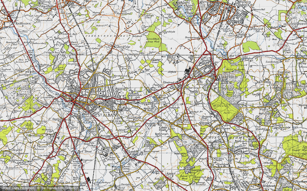 Old Map of Historic Map covering Oaklands in 1946