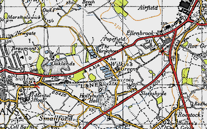 Old map of Smallford in 1946