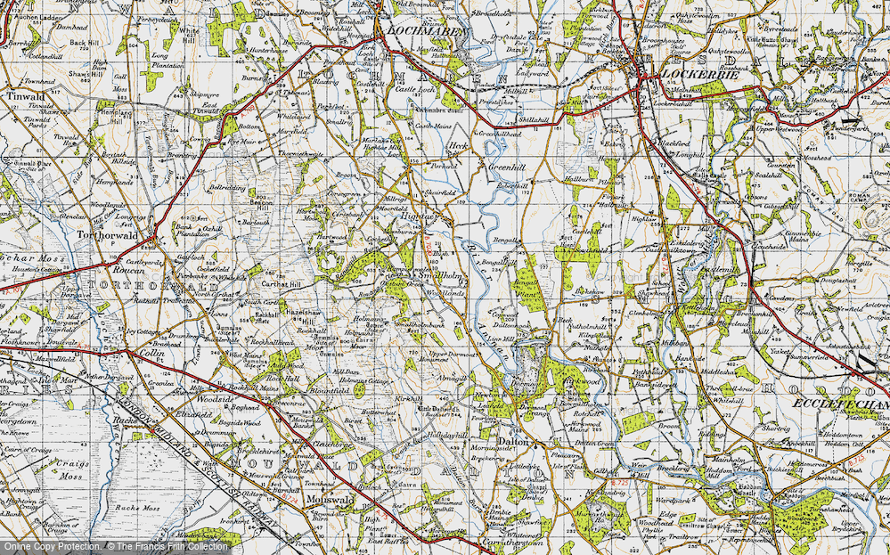 Old Map of Historic Map covering Birkshaw Forest in 1947