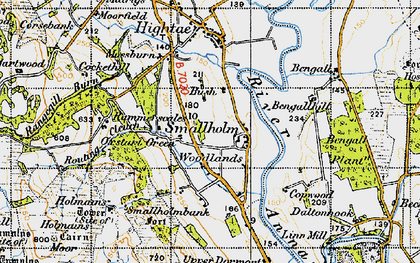 Old map of Birkshaw Forest in 1947
