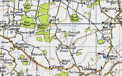 Old map of Smallwood Green in 1946