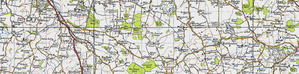 Old map of Smallwood Green in 1946